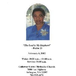Funeral Program for Bessie Peterson

