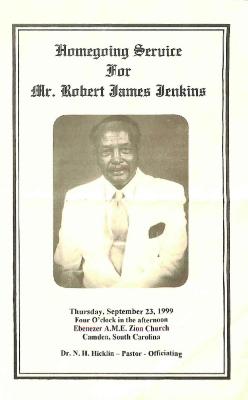 Funeral Program for Robert Jenkins
