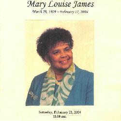 Funeral Program for Mary James
