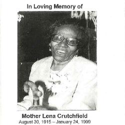 Funeral Program for Lena Crutchfield
