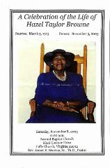 Funeral Program for Hazel Browne
