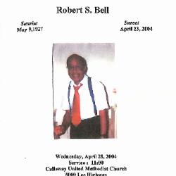 Funeral Program for Robert Bell
