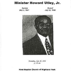 Funeral Program for Howard Utley, Jr.
