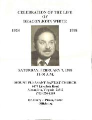 Funeral Program for John White
