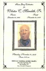 Funeral Program for Webster Meredith, Jr.
