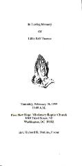 Funeral Program for Lillie Thomas

