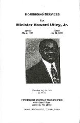 Funeral Program for Howard Utley, Jr.
