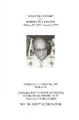 Funeral Program for Robert Payne
