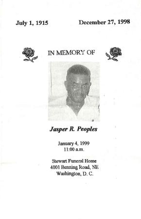 Funeral Program for Henry Peoples, Jr.
