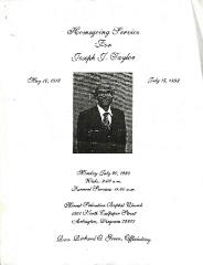 Funeral Program for Joseph Taylor
