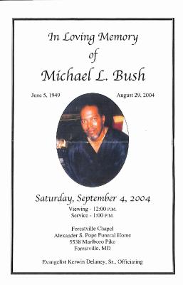 Funeral Program for Michael Bush
