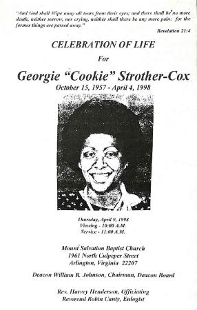 Funeral Program for Cookie Strother-Cox
