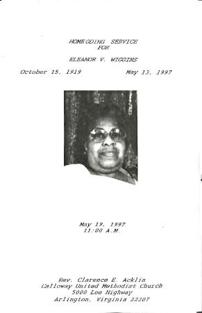 Funeral Program for Eleanor Wiggins
