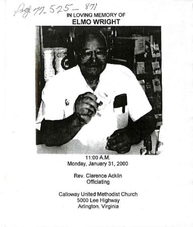 Funeral Program for Elmo Wright
