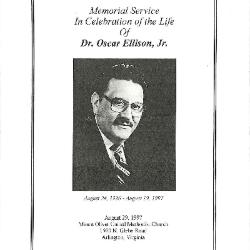 Funeral Program for Dr. Oscar Ellison, Jr.
