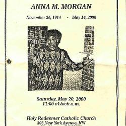 Funeral Program for Anna Morgan
