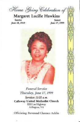 Funeral Program for Margaret Hawkins

