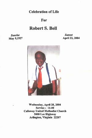 Funeral Program for Robert Bell
