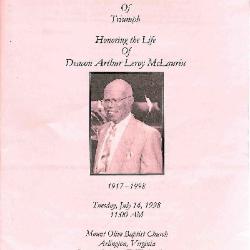 Funeral Program for Arthur McLaurin
