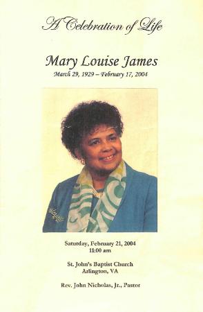 Funeral Program for Mary James
