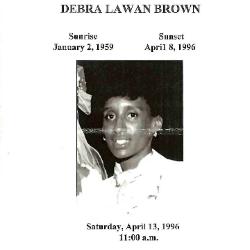 Funeral Program for Debra Brown
