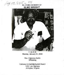 Funeral Program for Elmo Wright
