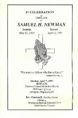 Funeral Program for Samuel Newman
