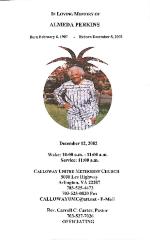 Funeral Program for Almeda Perkins
