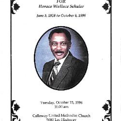 Funeral Program for Horace Schuler
