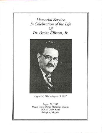 Funeral Program for Dr. Oscar Ellison, Jr.
