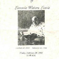 Funeral Program for Luvenia Lewis
