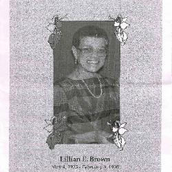 Funeral Program for Lillian Brown
