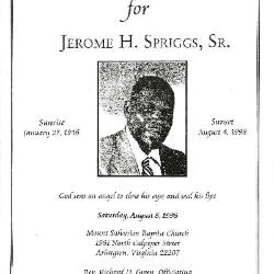 Funeral Program for Roney Spriggs
