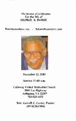 Funeral Program for George Burke
