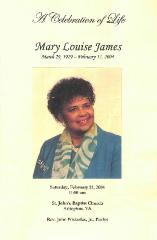 Funeral Program for Mary James
