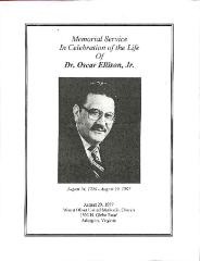 Funeral Program for Dr. Oscar Ellison, Jr.
