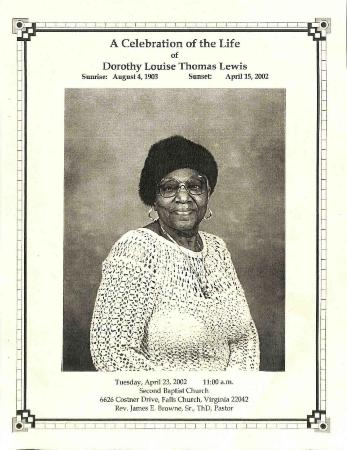 Funeral Program for Dorothy Lewis
