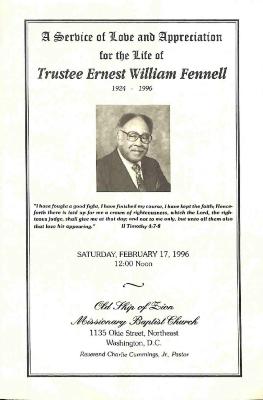 Funeral Program for Ernest Fennell
