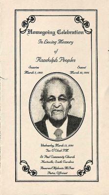 Funeral Program for Randolph Peoples
