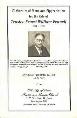 Funeral Program for Ernest Fennell
