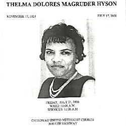 Funeral Program for Thelma Hyson
