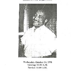 Funeral Program for Melvin Cabness
