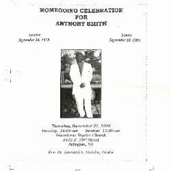 Funeral Program for Fred Smith
