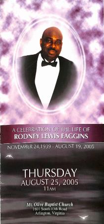 Funeral Program for Rodney Faggins
