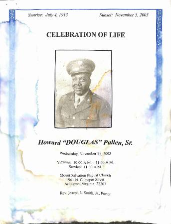 Funeral Program for Douglas Pullen, Sr.
