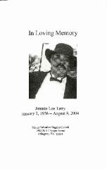 Funeral Program for Jimmie Terry
