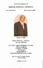 Funeral Program for Vernon Sherman
