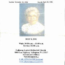 Funeral Program for Lucy Coates
