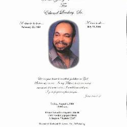 Funeral Program for Edward Lindsay, Sr.
