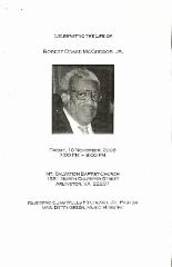 Funeral Program for Robert McGregor, Jr.

